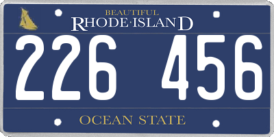 RI license plate 226456