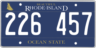 RI license plate 226457