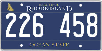 RI license plate 226458