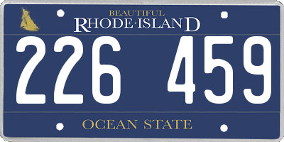 RI license plate 226459