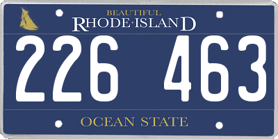 RI license plate 226463