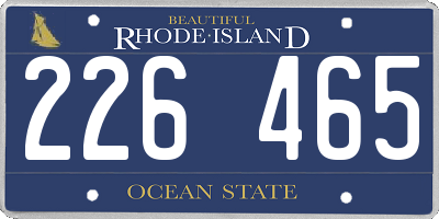 RI license plate 226465