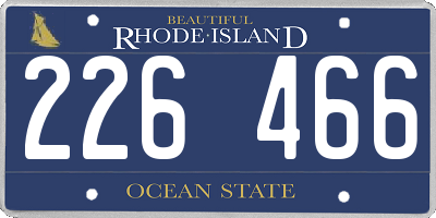 RI license plate 226466