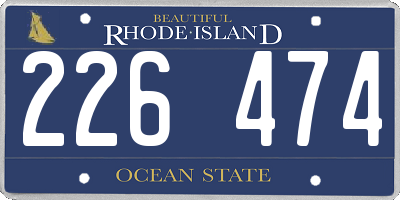 RI license plate 226474