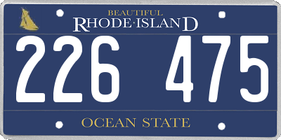 RI license plate 226475