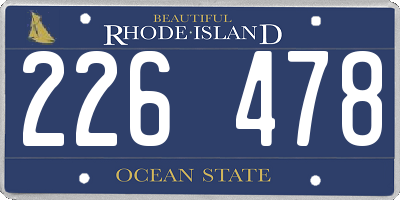 RI license plate 226478