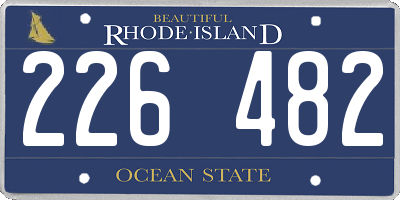 RI license plate 226482