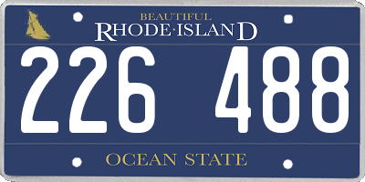 RI license plate 226488