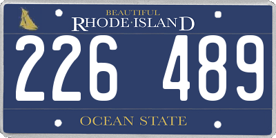 RI license plate 226489