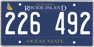 RI license plate 226492