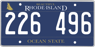 RI license plate 226496