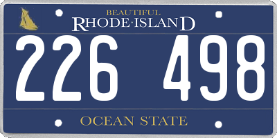 RI license plate 226498