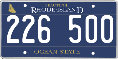 RI license plate 226500