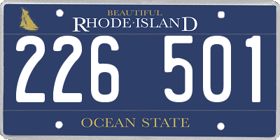 RI license plate 226501