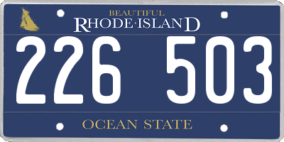 RI license plate 226503
