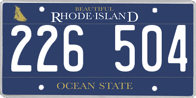 RI license plate 226504