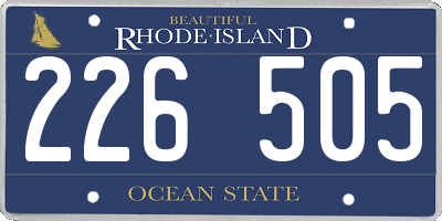 RI license plate 226505
