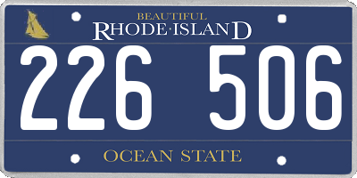 RI license plate 226506