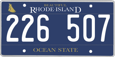 RI license plate 226507
