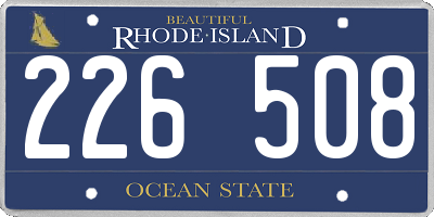 RI license plate 226508