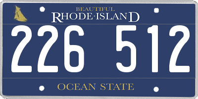 RI license plate 226512