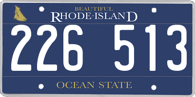 RI license plate 226513