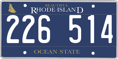 RI license plate 226514