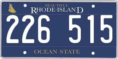 RI license plate 226515