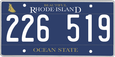 RI license plate 226519