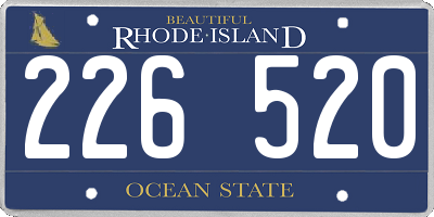 RI license plate 226520