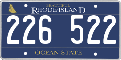 RI license plate 226522