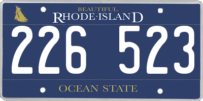RI license plate 226523