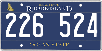 RI license plate 226524