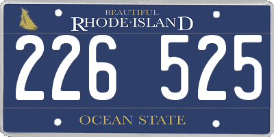 RI license plate 226525