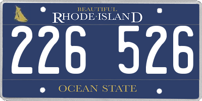 RI license plate 226526