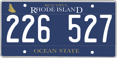 RI license plate 226527