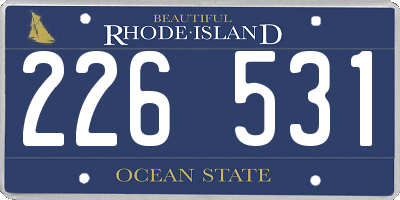 RI license plate 226531