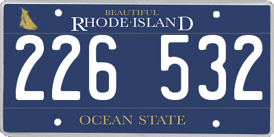 RI license plate 226532