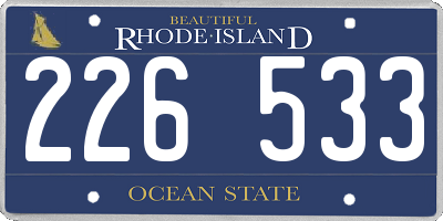 RI license plate 226533