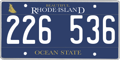 RI license plate 226536