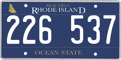 RI license plate 226537