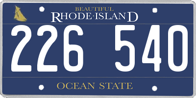 RI license plate 226540