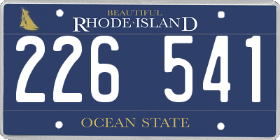 RI license plate 226541