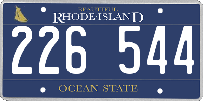 RI license plate 226544