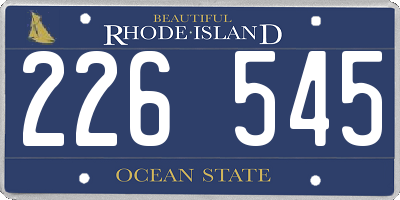 RI license plate 226545