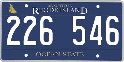 RI license plate 226546