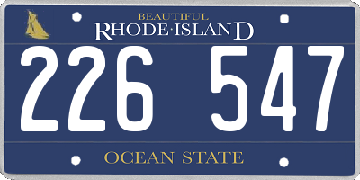 RI license plate 226547