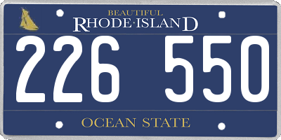 RI license plate 226550