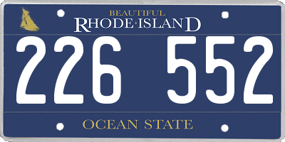 RI license plate 226552