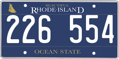 RI license plate 226554